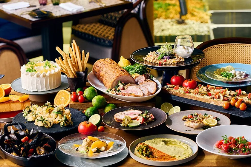 Summer Wellbeing Buffet spread at GRILL 54TH