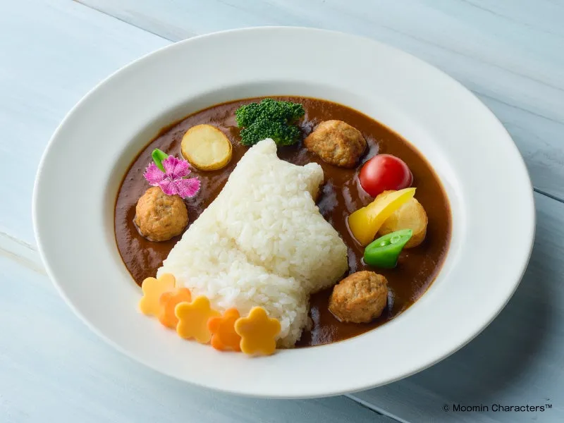 Meatball curry with Moomin-shaped rice