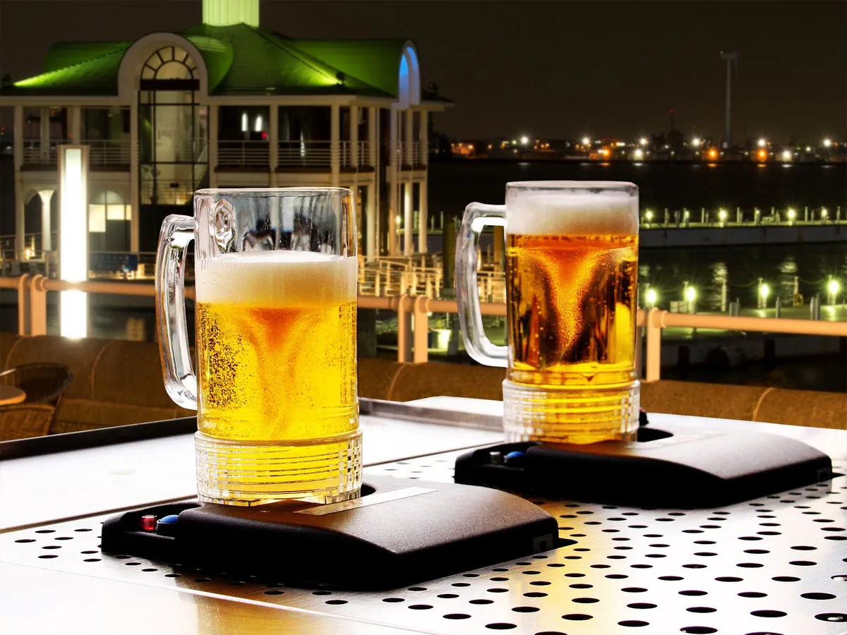 Tornado Beer glasses being filled