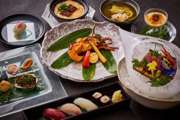 August menu highlights including sea urchin mousse and eel hot pot