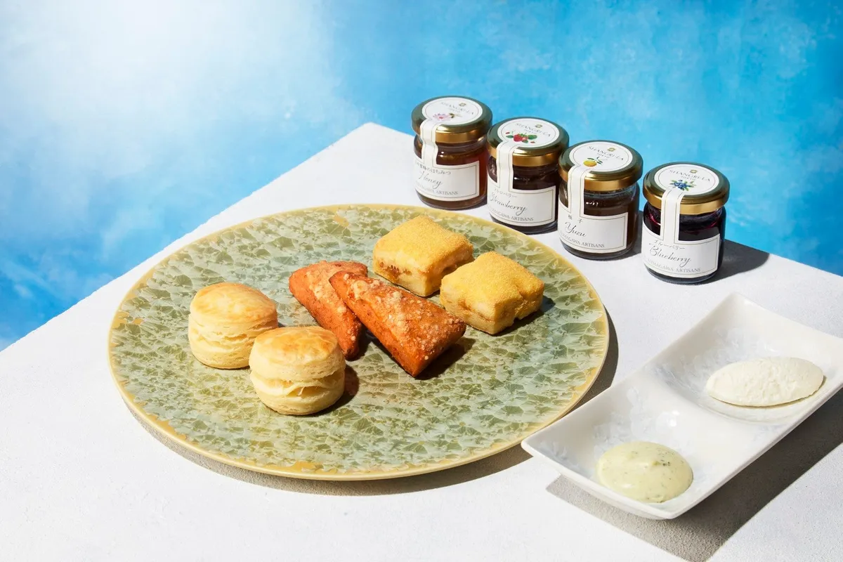 Selection of scones and artisanal jams