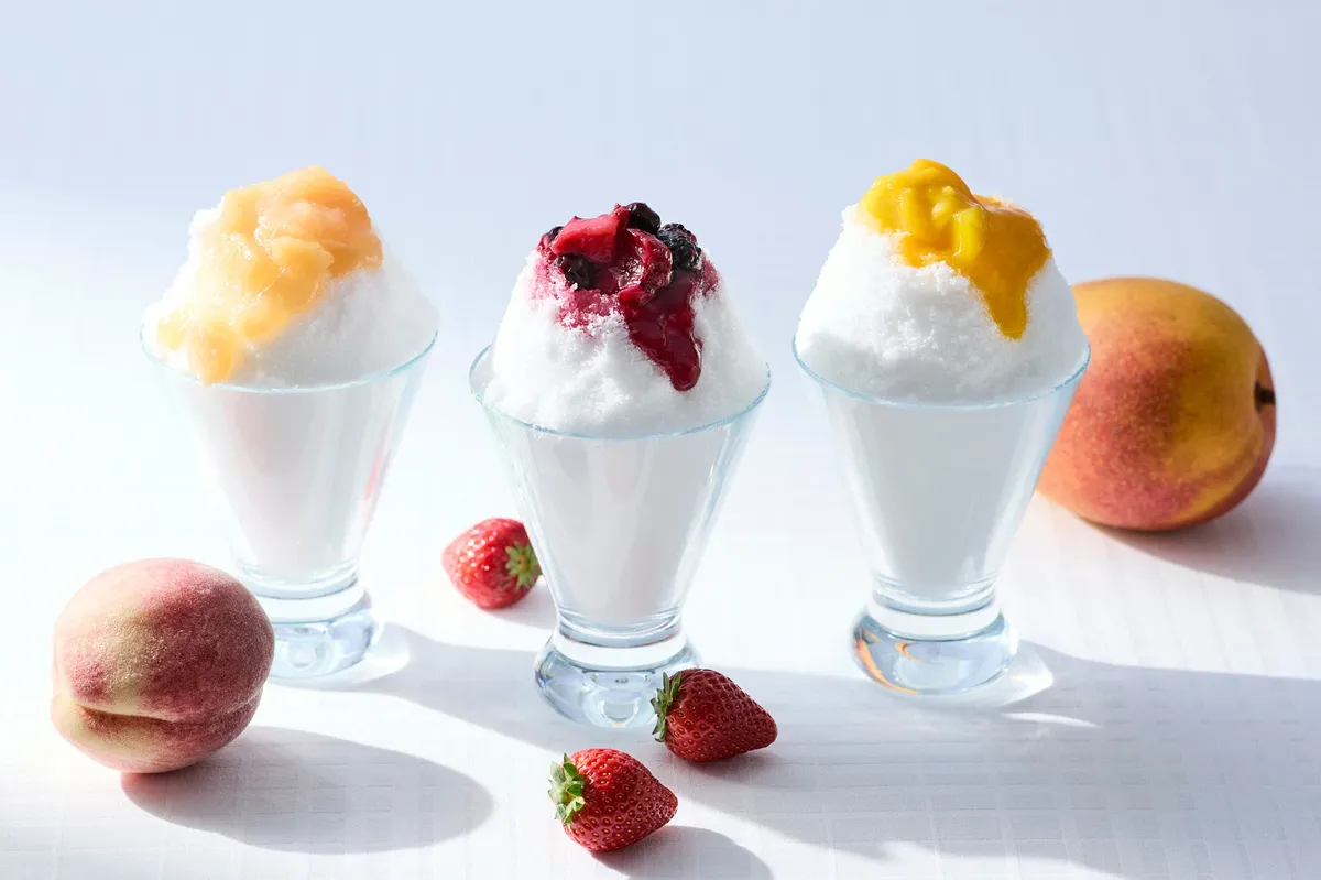 Classic fruit-topped shaved ice