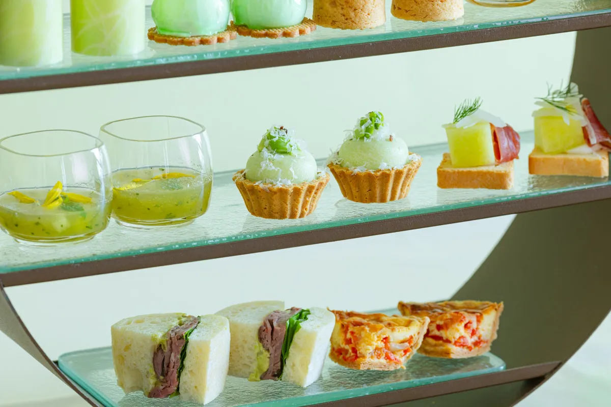 Savory melon dishes and sandwiches