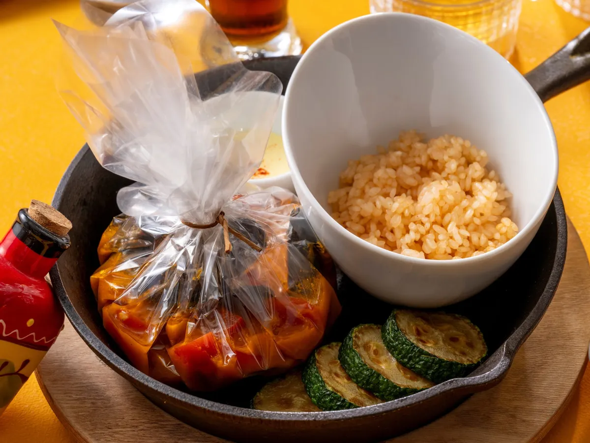 Interactive caldoso risotto preparation
