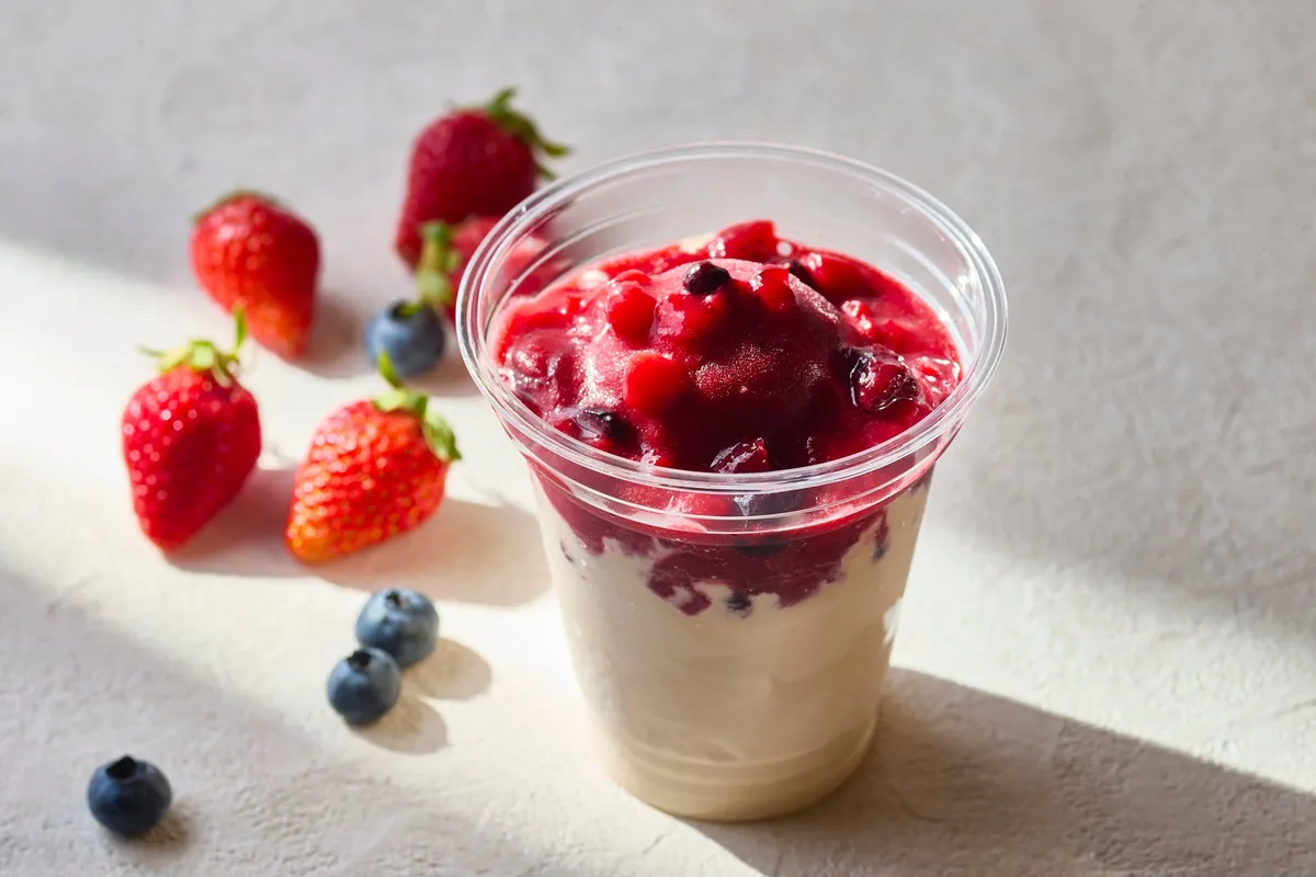 Berry Berry frozen dessert in a cup