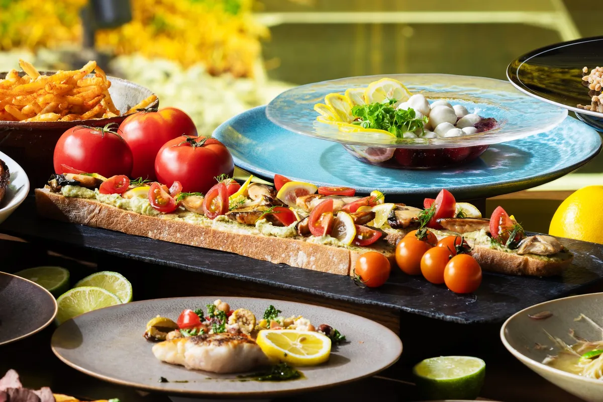 Tomato and citrus bruschetta selection