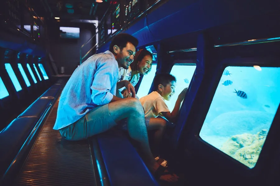 Family inside a semi-submersible vessel
