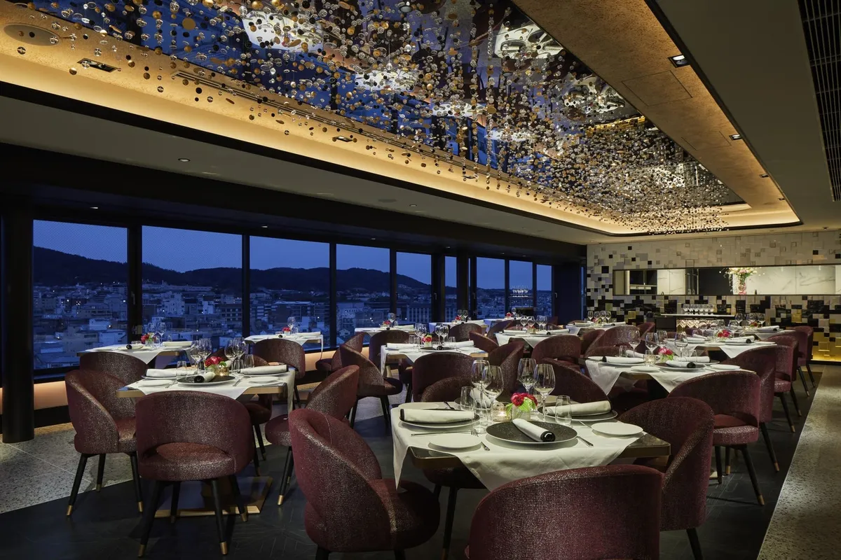 Dining room perspective at Fauchon L'Hotel Kyoto