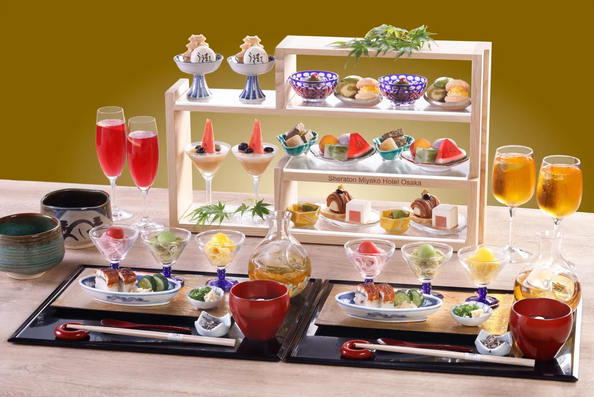 Full Japanese afternoon tea set at Uemachi