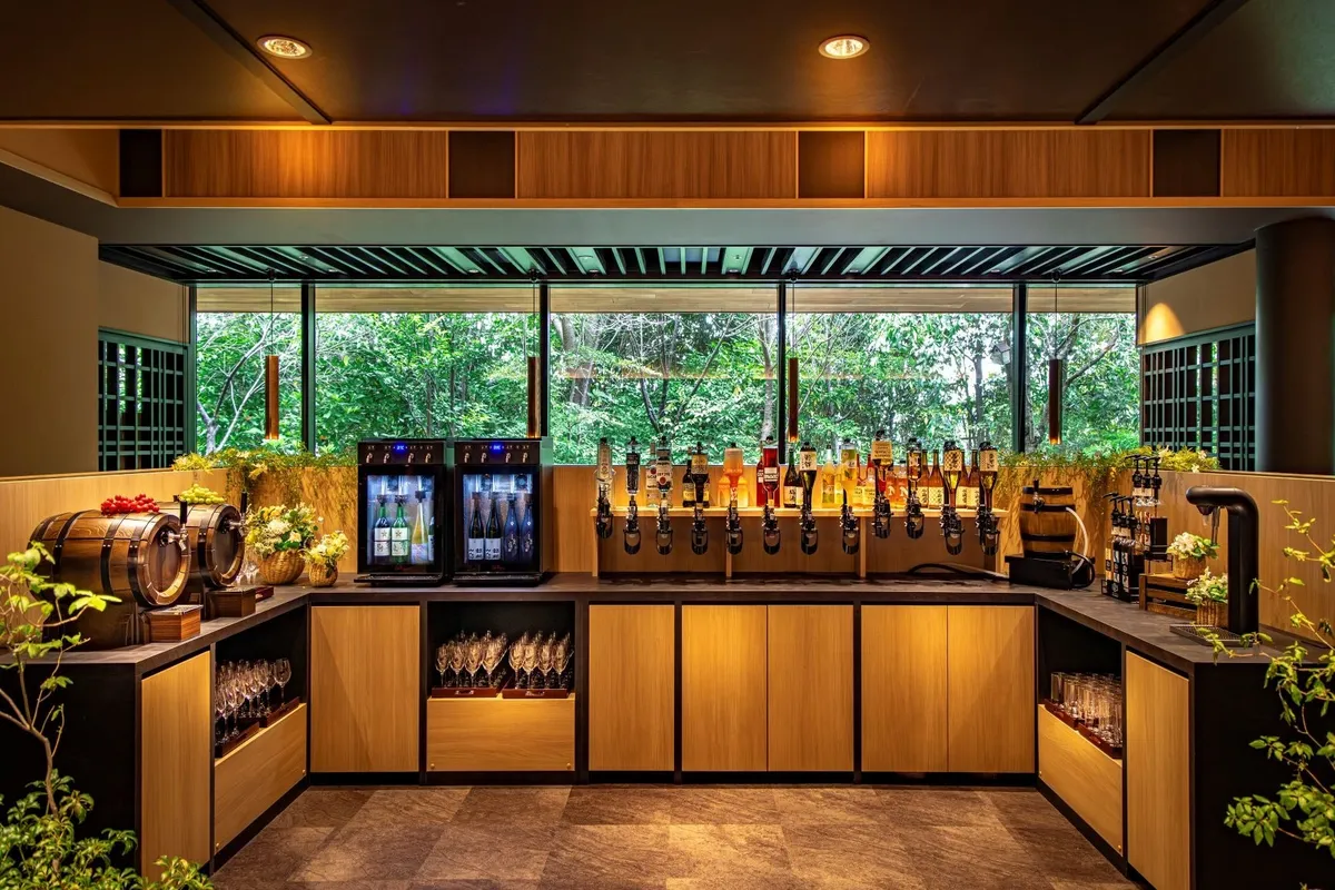 The self-service beverage station at Dining Hakone