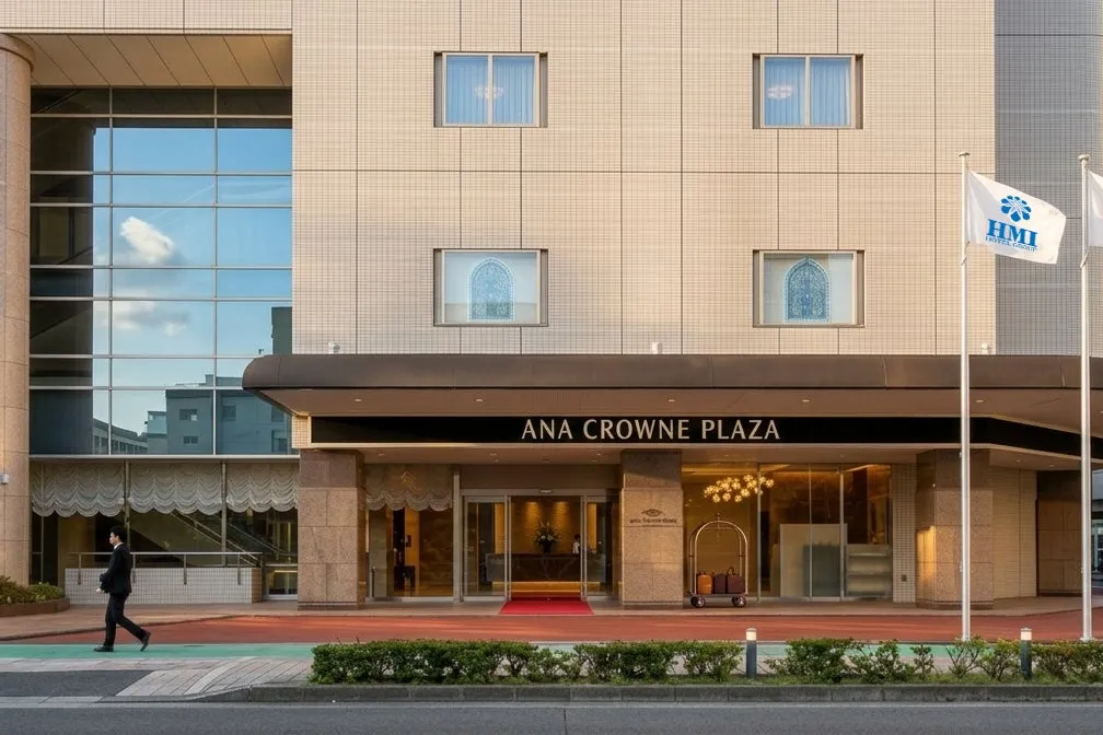 The exterior entrance of the upcoming ANA Crowne Plaza Hamamatsu