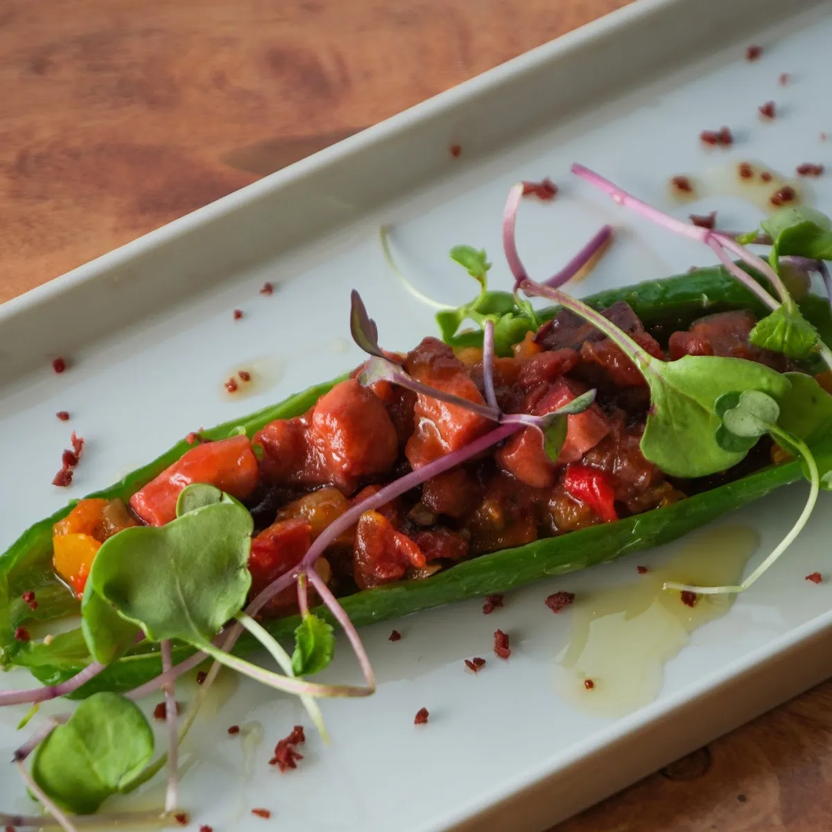 Manganji pepper with octopus appetizer