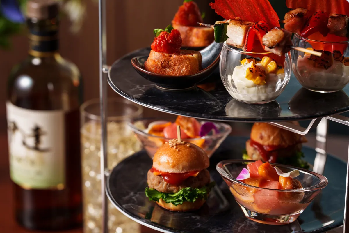Close-up of high tea savory selections