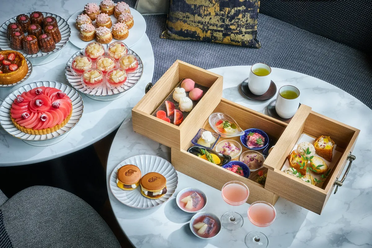 Japanese Afternoon Tea in wooden boxes