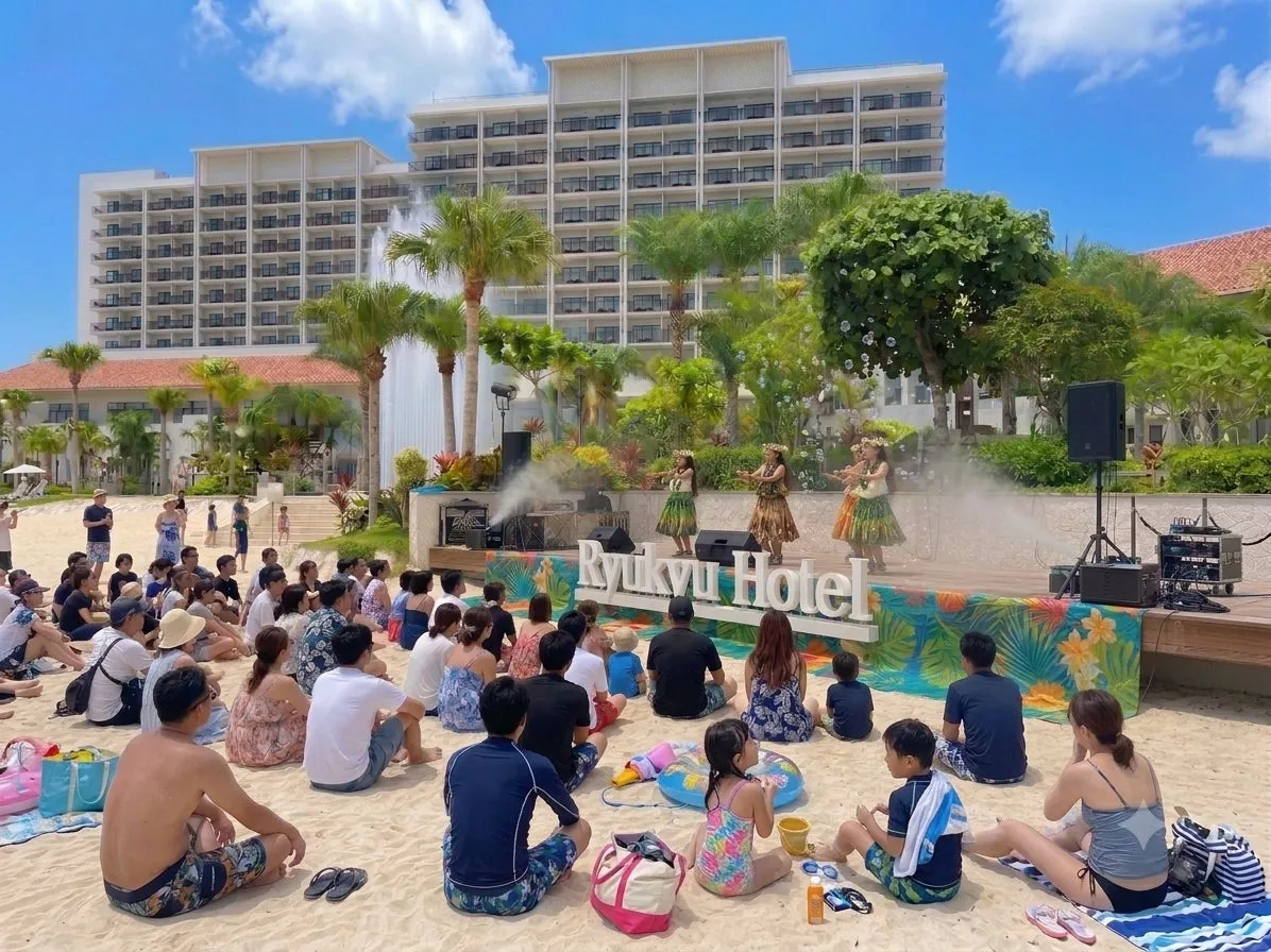 Hula performance on Nashiro Beach