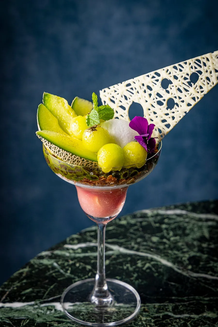 The Blush Lagoon melon and peach parfait