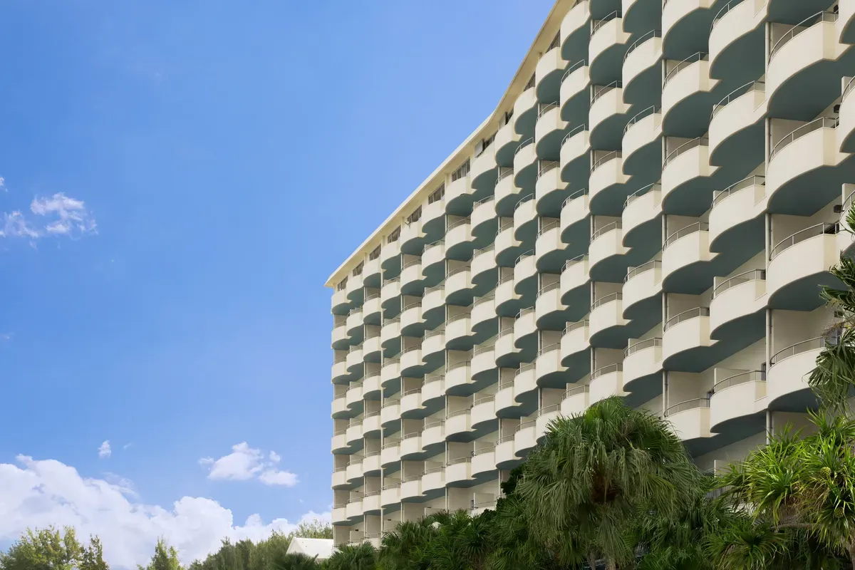 Exterior view of hotel balconies