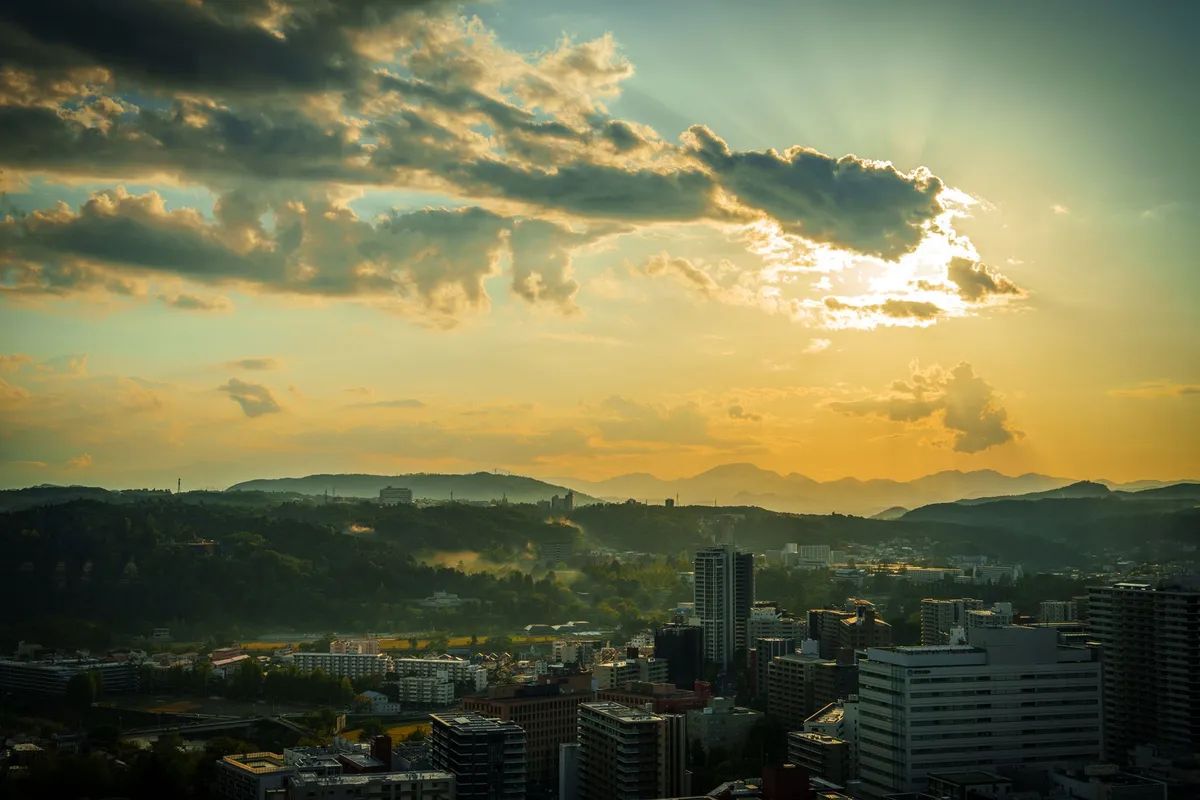 Sunset view from Westin Hotel Sendai