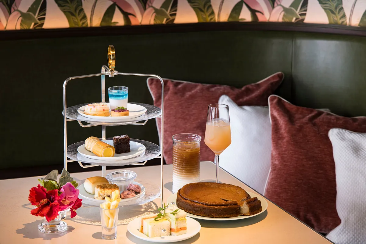 Afternoon tea service featuring local sweets