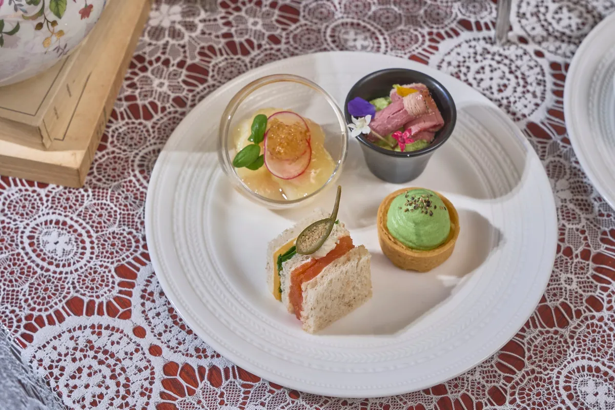 Savory afternoon tea selections including sandwiches
