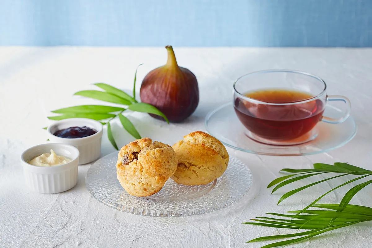 Freshly baked scones served with tea