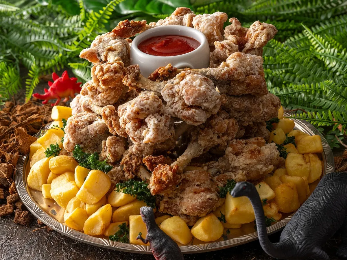 Fried Chicken Bone and Potato Mountain