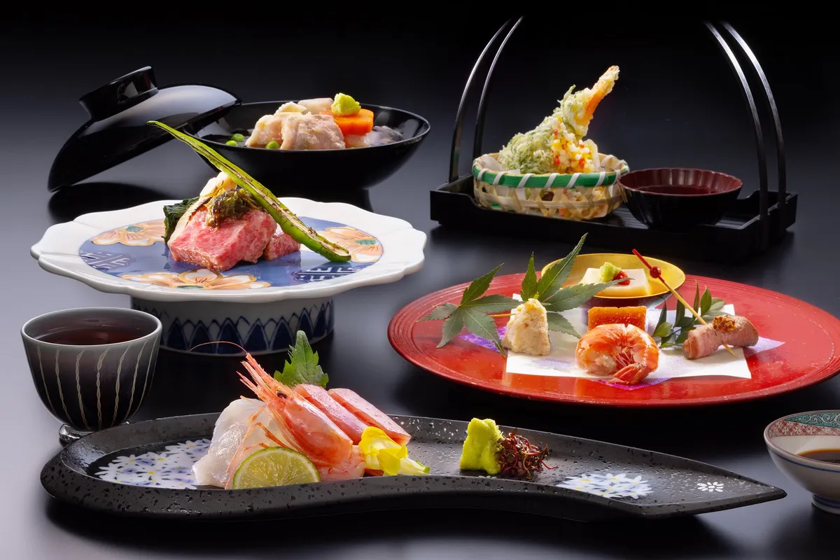 Traditional Kaga kaiseki multi-course meal