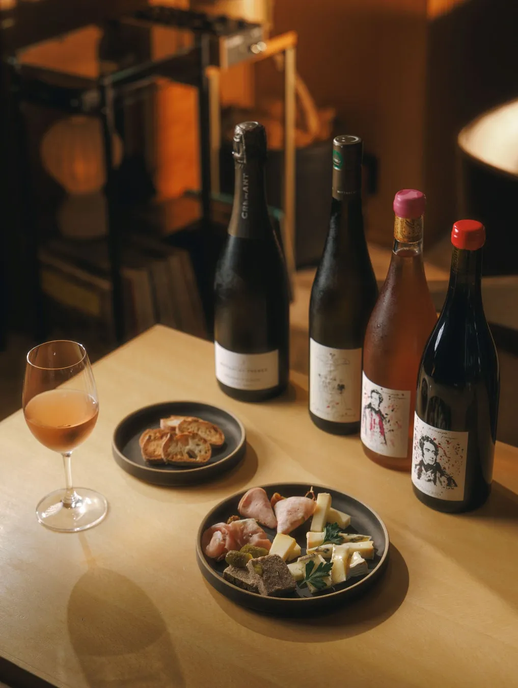 Wine and cheese pairing plate