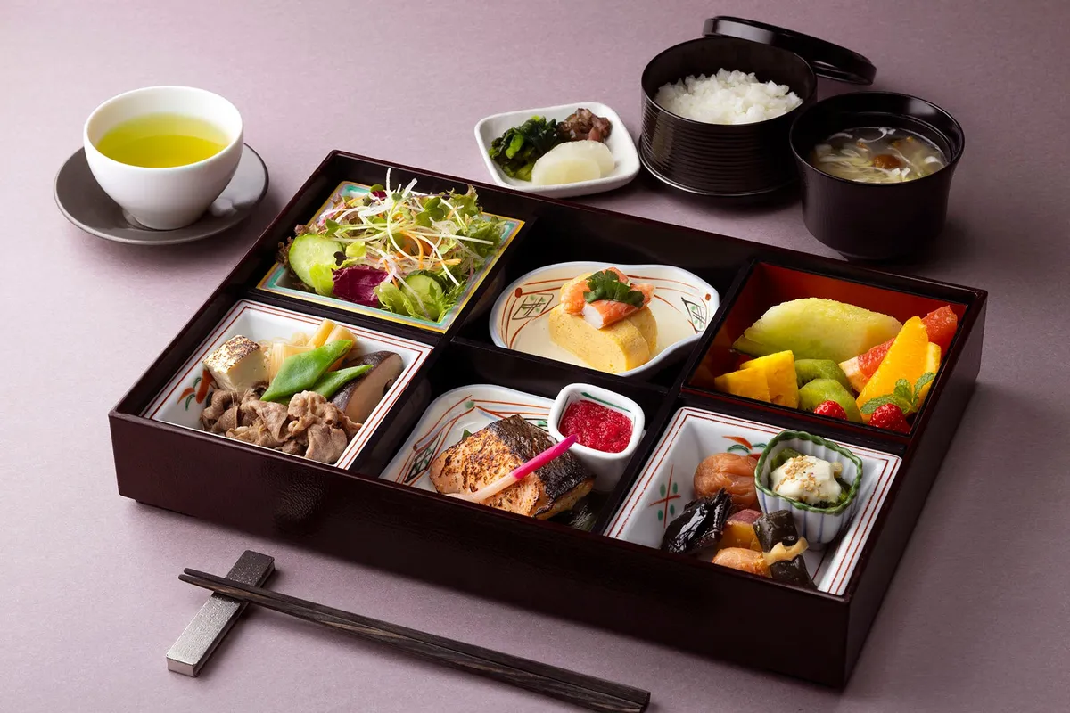 Shokado Bento with grilled fish, rice, and seasonal Japanese dishes