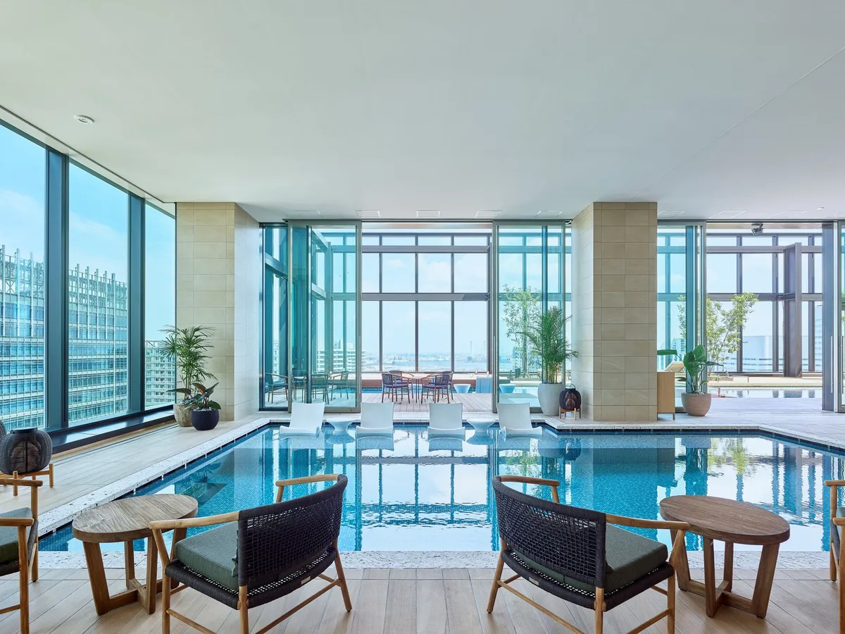 The hotel sky pool area