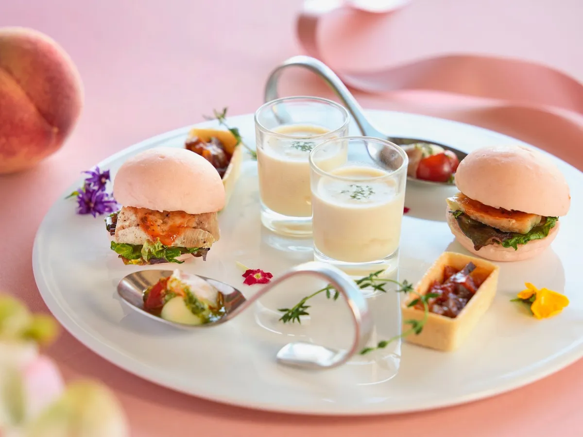 Savory peach-themed dishes