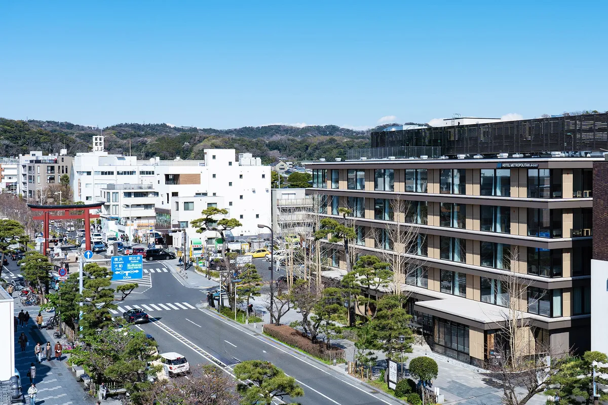 Exterior of Hotel Metropolitan Kamakura overlooking the city street