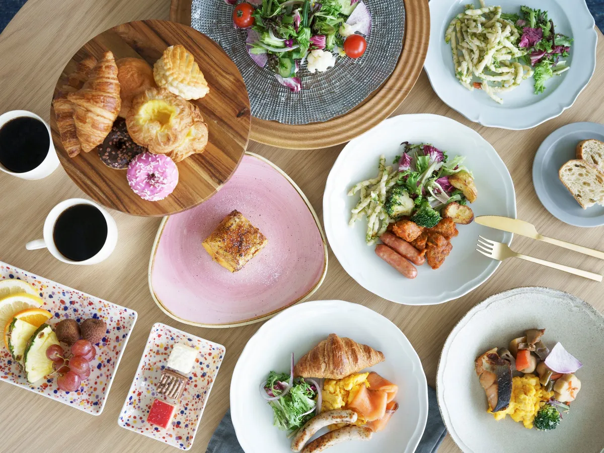 Selection of dining and breakfast dishes
