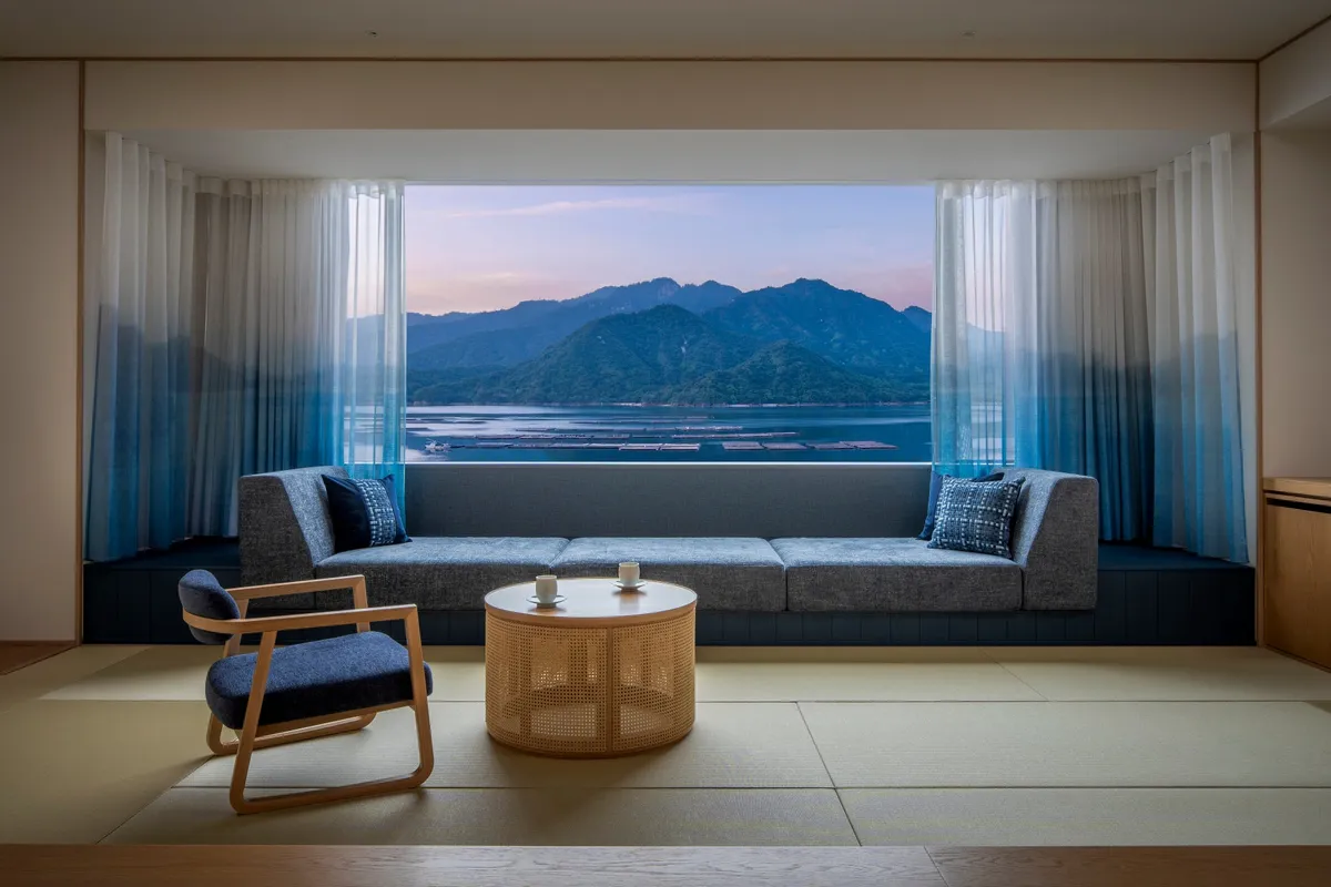 Guest room at twilight