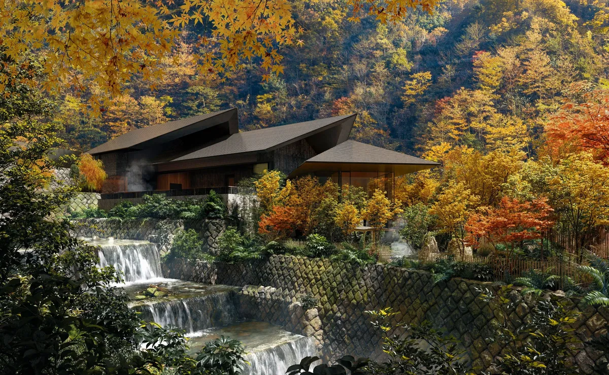 Exterior of YUAMI villa during autumn