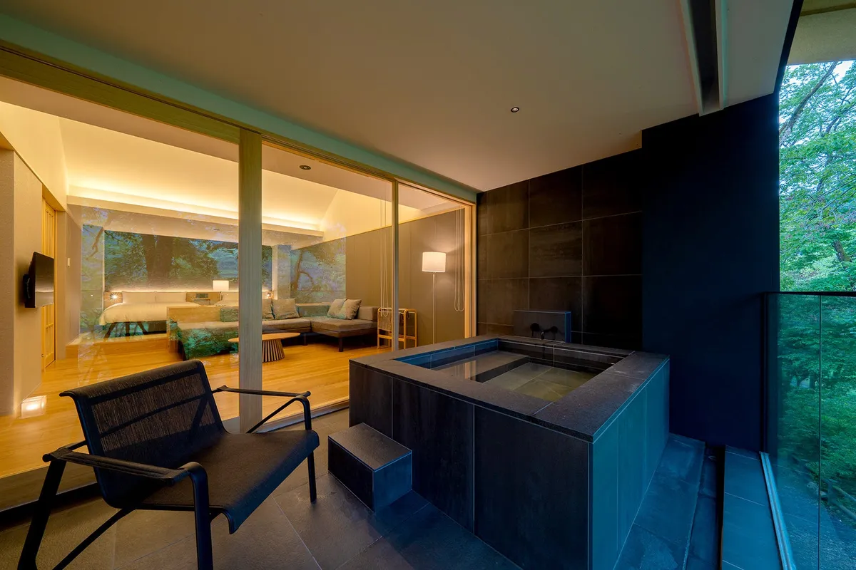 Private terrace bath in a suite room
