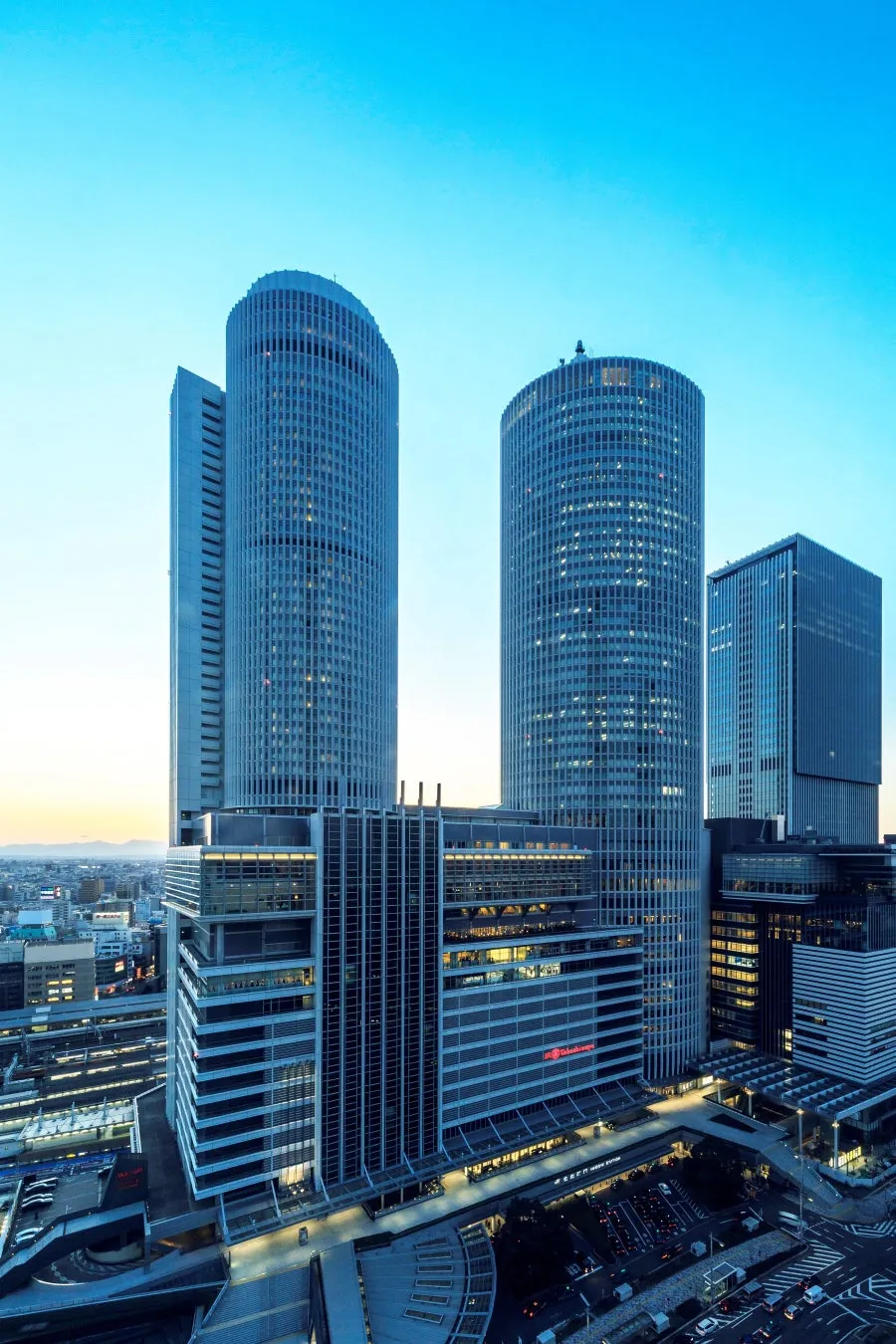 Exterior view of the JR Central Towers in Nagoya