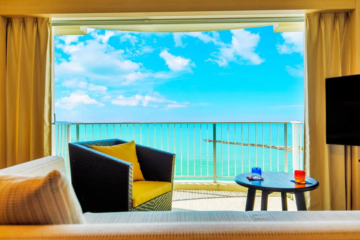 Guest room balcony with ocean view