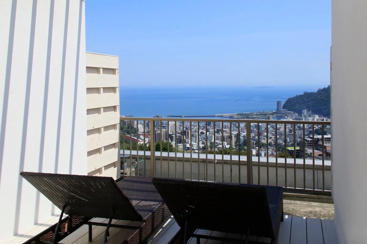 Rooftop terrace with ocean views