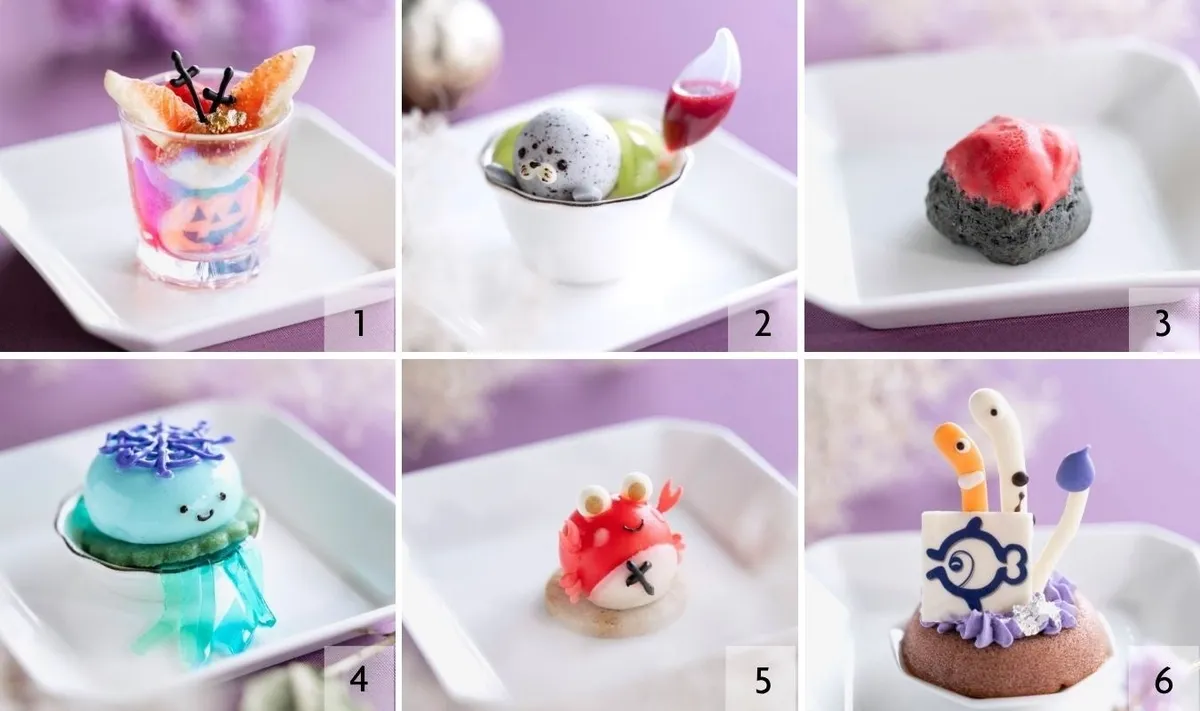 Close-up of marine-themed sweets