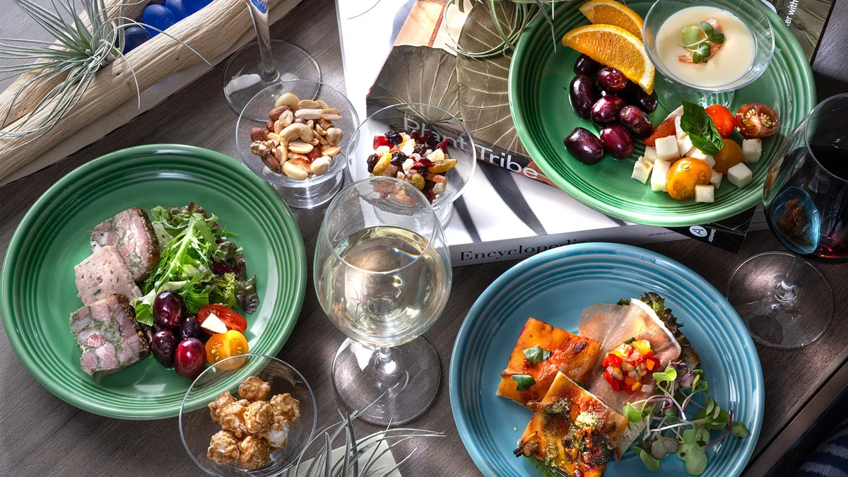 Evening wine and appetizers