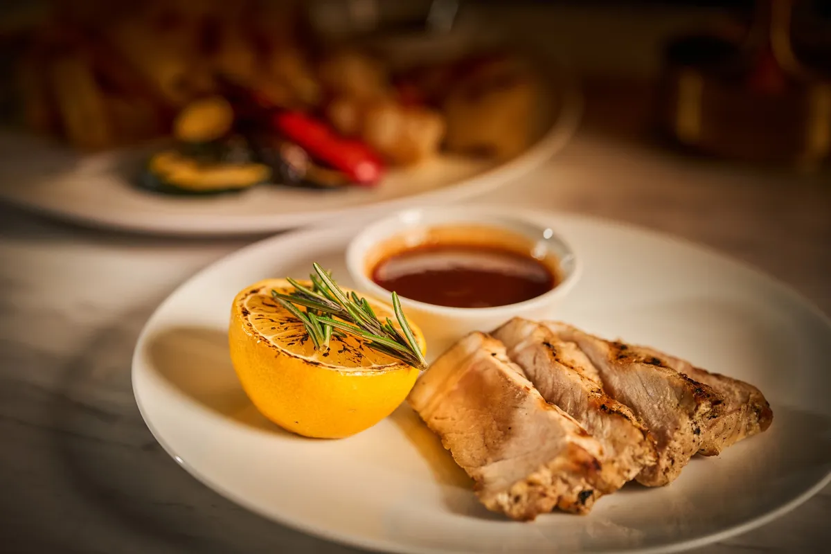 Grilled pork with rosemary