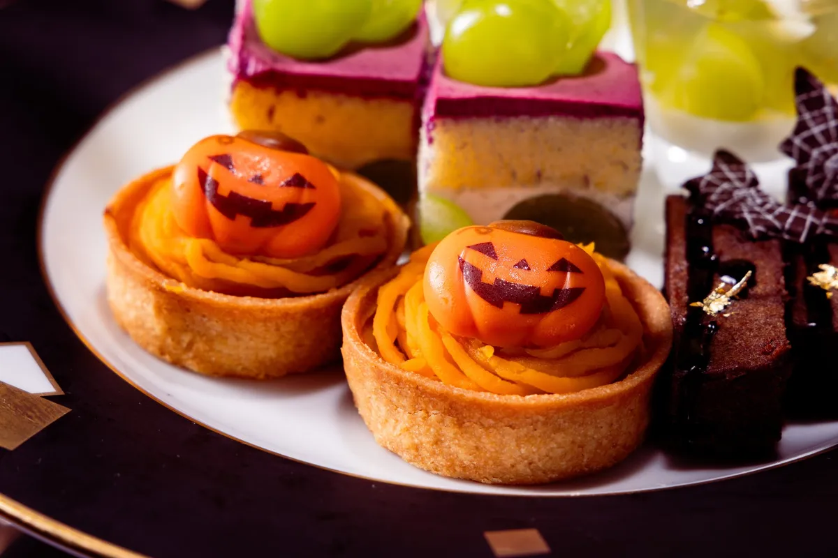 Halloween-themed pumpkin tarts