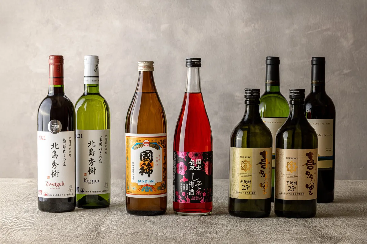北海道產日本酒與葡萄酒選擇